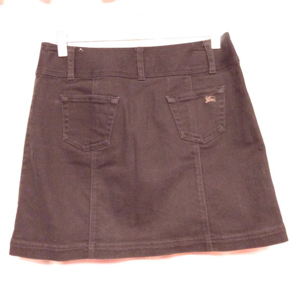 BURBERRY Blue Label, Black Denim Mini Skirt Button-Front (Size-See Measurements) - Picture 8 of 12